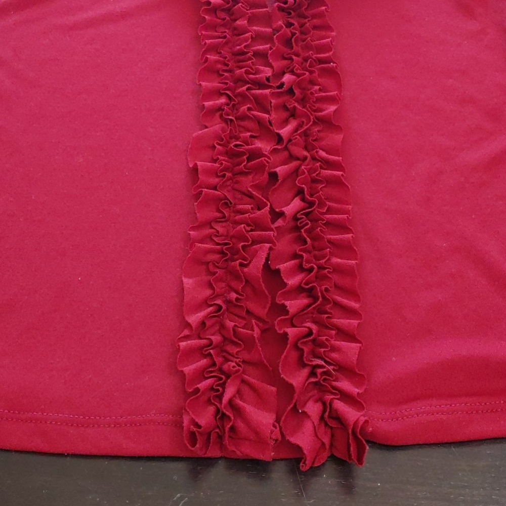 🌻Adorable Deep Red Ruffled Tank Top (M) - Picture 2 of 6